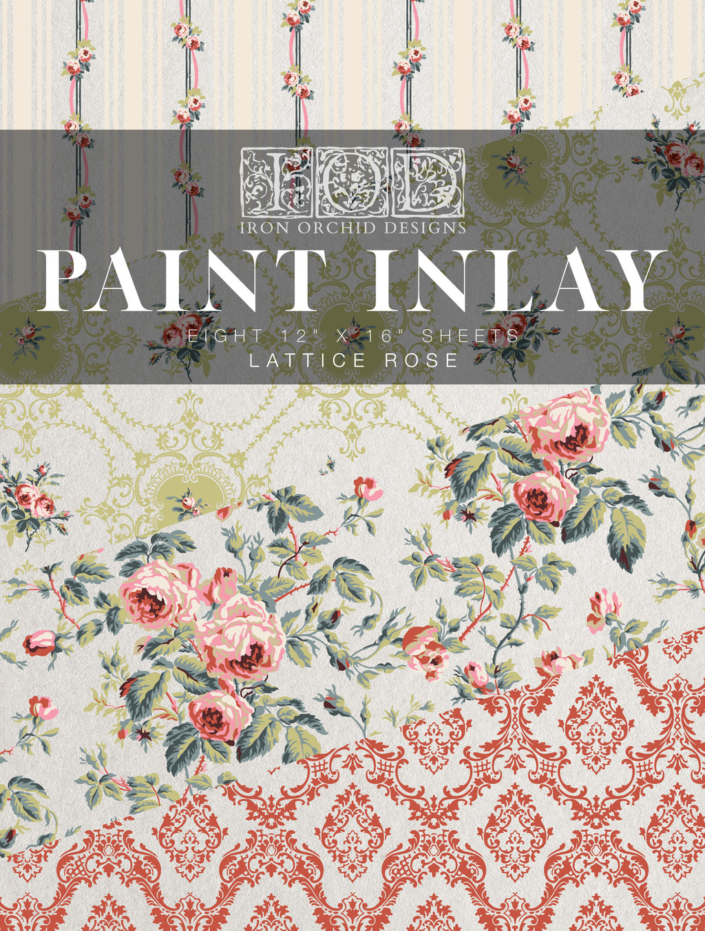 IOD Paint Inlay - Lattice Rose
