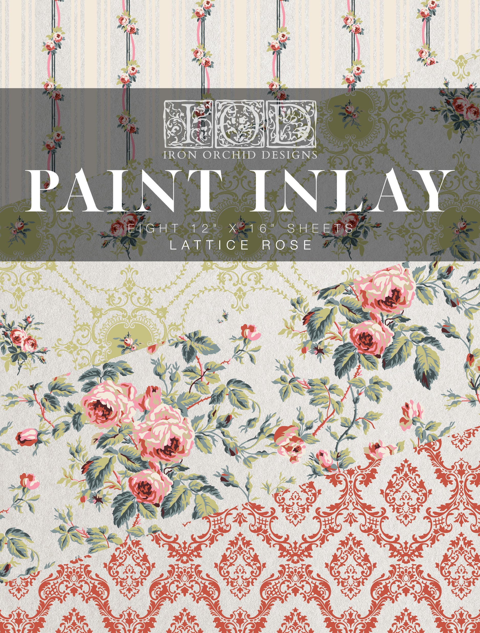 IOD Paint Inlay - Lattice Rose