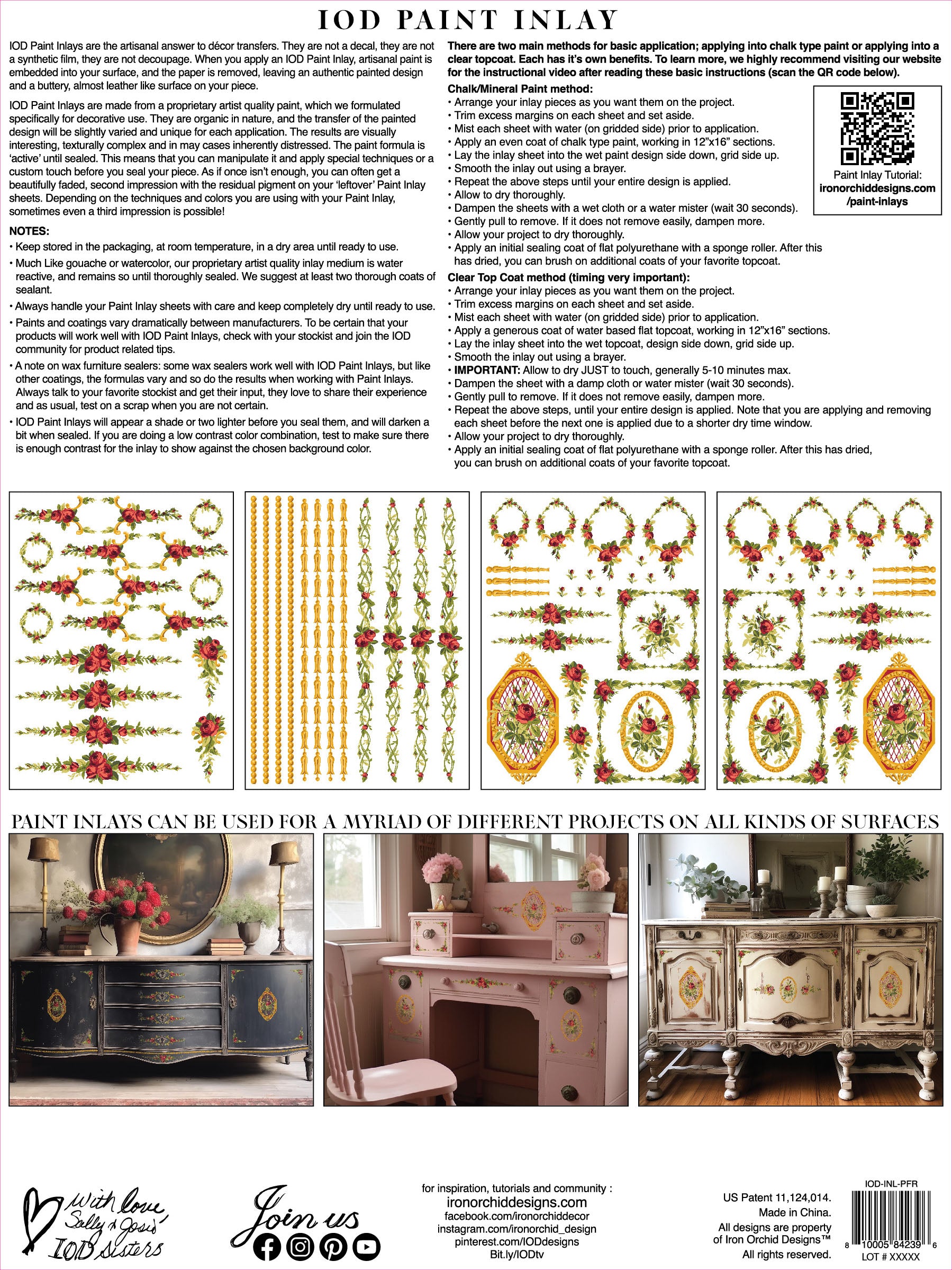 IOD Paint Inlay - Petite Fleur Red