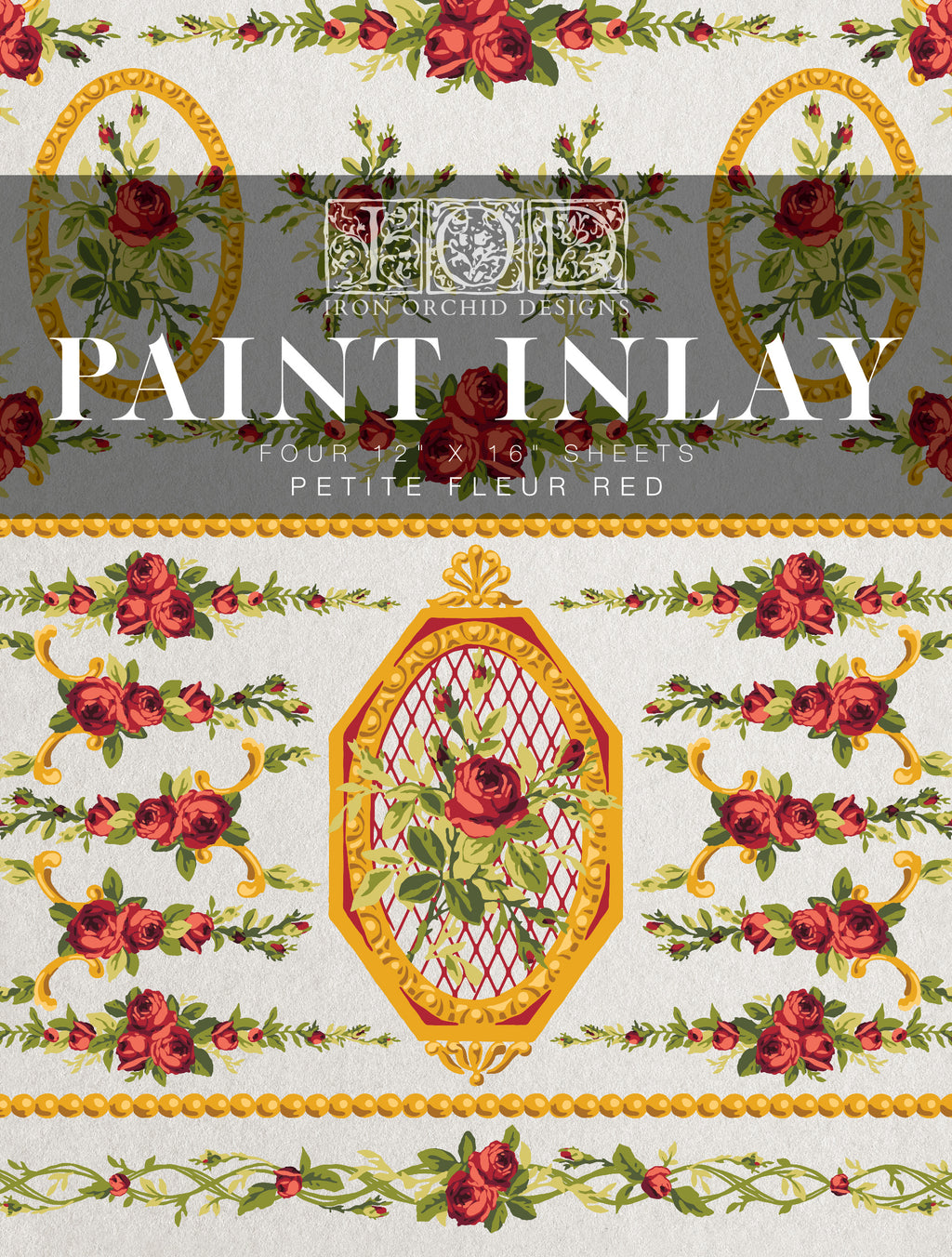 IOD Paint Inlay - Petite Fleur Red