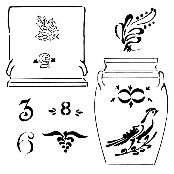 Roycycled Stencil - Crockery