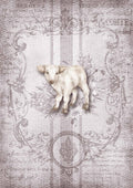 Decoupage Queen Rice Paper A4 - Spring Grain Sack Lamb