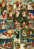 Decoupage Queen Rice Paper A4 - Advent Santas