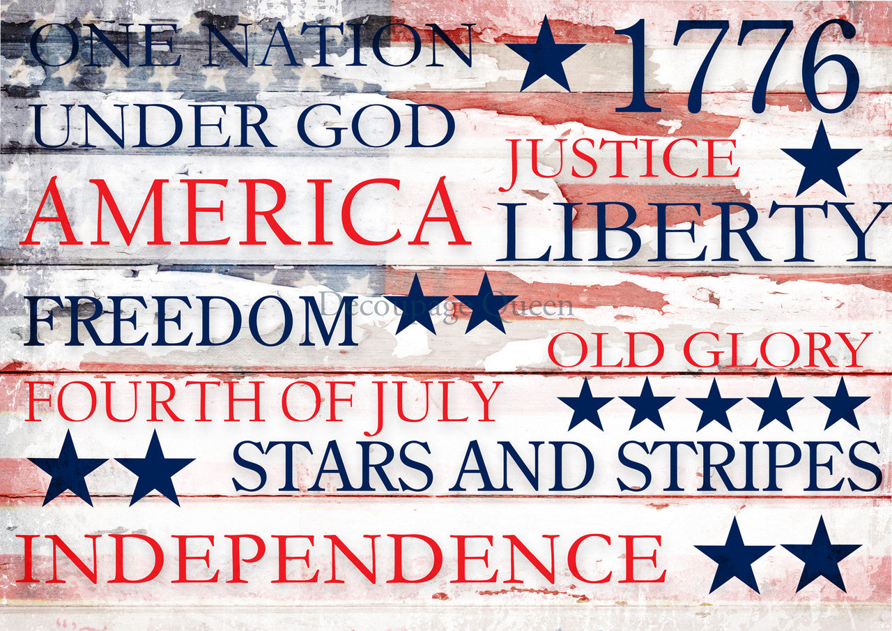 Decoupage Queen Rice Paper A4 - Independence Day