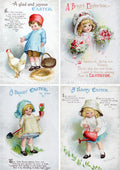 Decoupage Queen Rice Paper A4 - Vintage Eastertide Four Pack