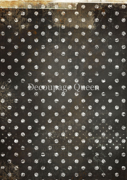Decoupage Queen Rice Paper A4 - Black and White Dots