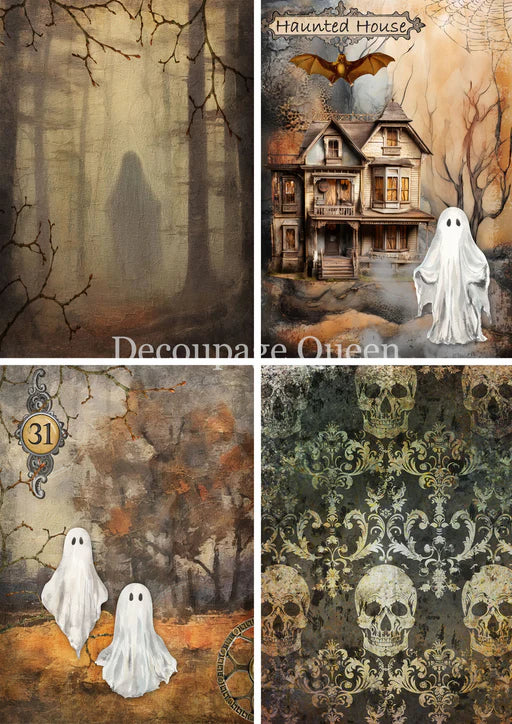 Decoupage Queen Rice Paper A4 - Ghastly Four Pack