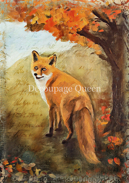 Decoupage Queen Rice Paper A4 - Teresa Rene Art - Painted Fox
