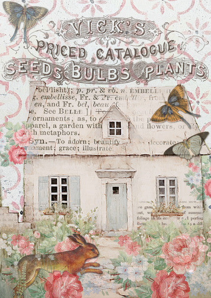 Decoupage Queen Rice Paper A4 - Ellen J Goods - Rabbit in the Garden