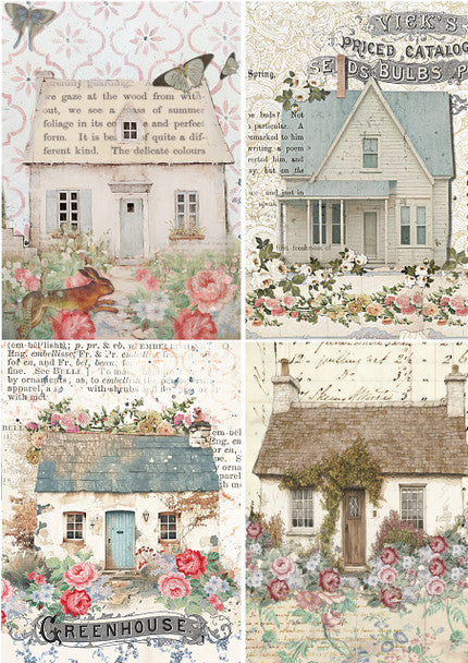 Decoupage Queen Rice Paper A4 - Ellen J Goods - Cottage Four Pack
