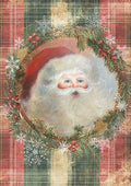 Decoupage Queen Rice Paper A4 - Ellen J Goods - Santa Wreath