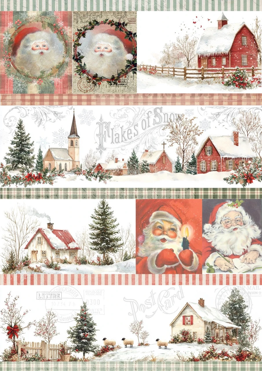 Decoupage Queen Rice Paper A4 - Ellen J Goods - Winter Collage