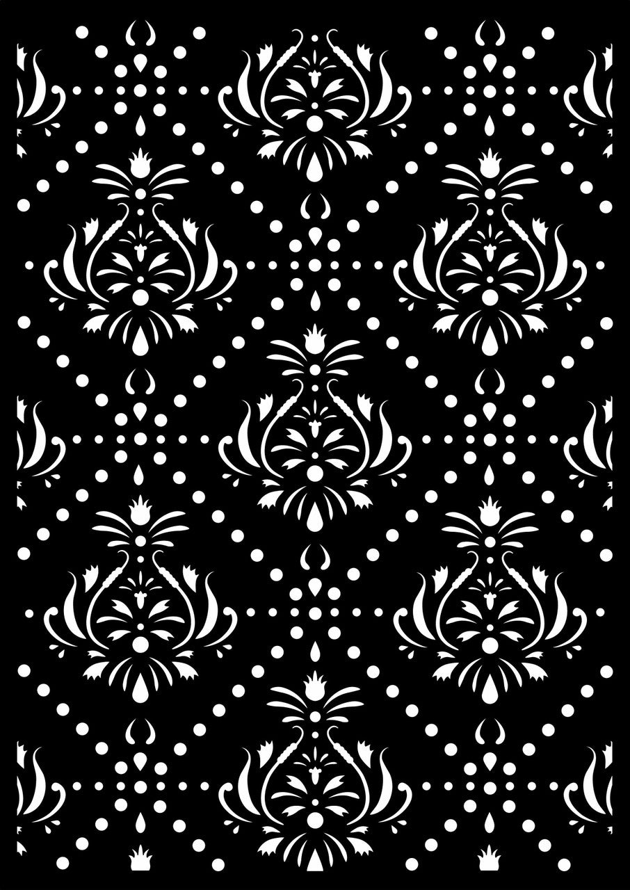 Decoupage Queen Stencil A4 - Hobbilicious Damask Tiles