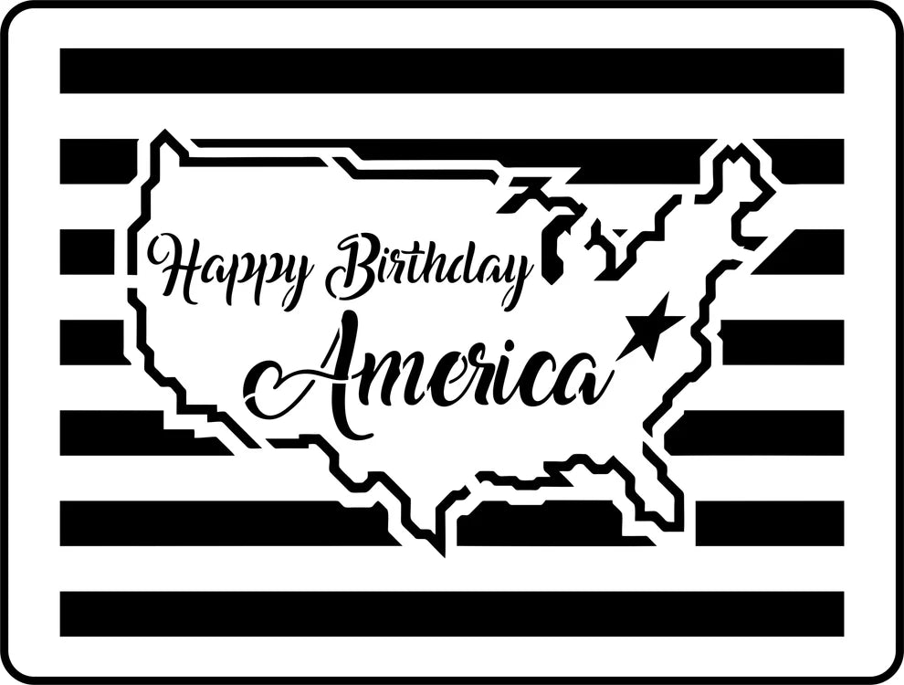 JRV Stencil - Happy Birthday America
