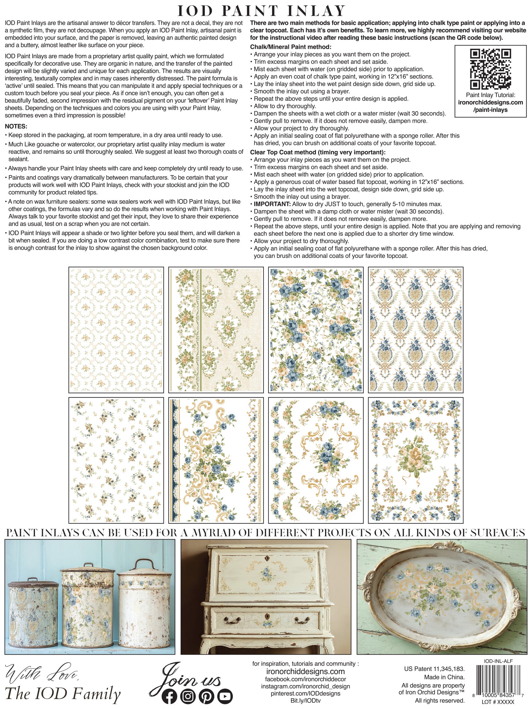 IOD Paint Inlay - Alfred Peats & Co