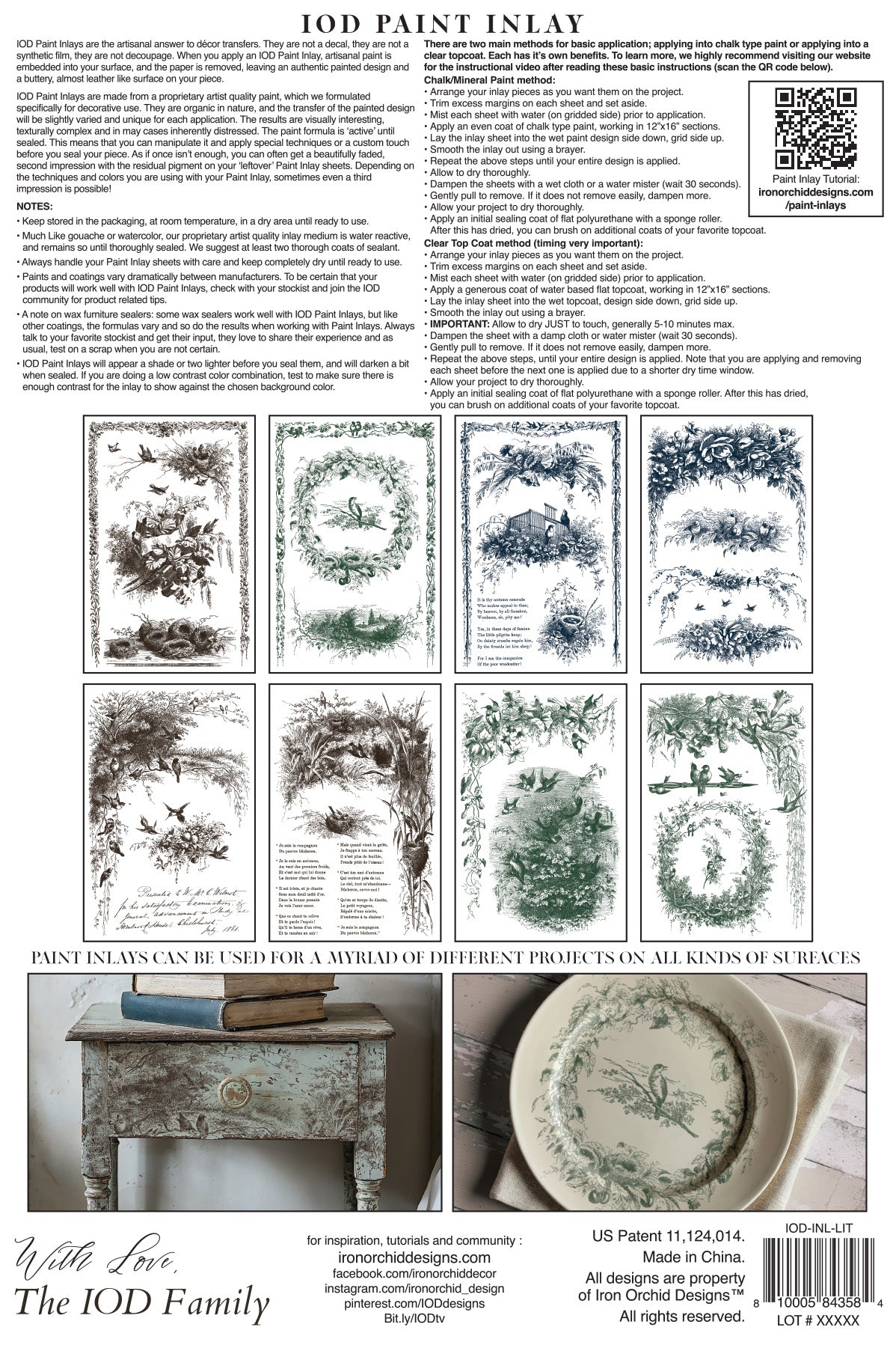 IOD Paint Inlay - Little Lark