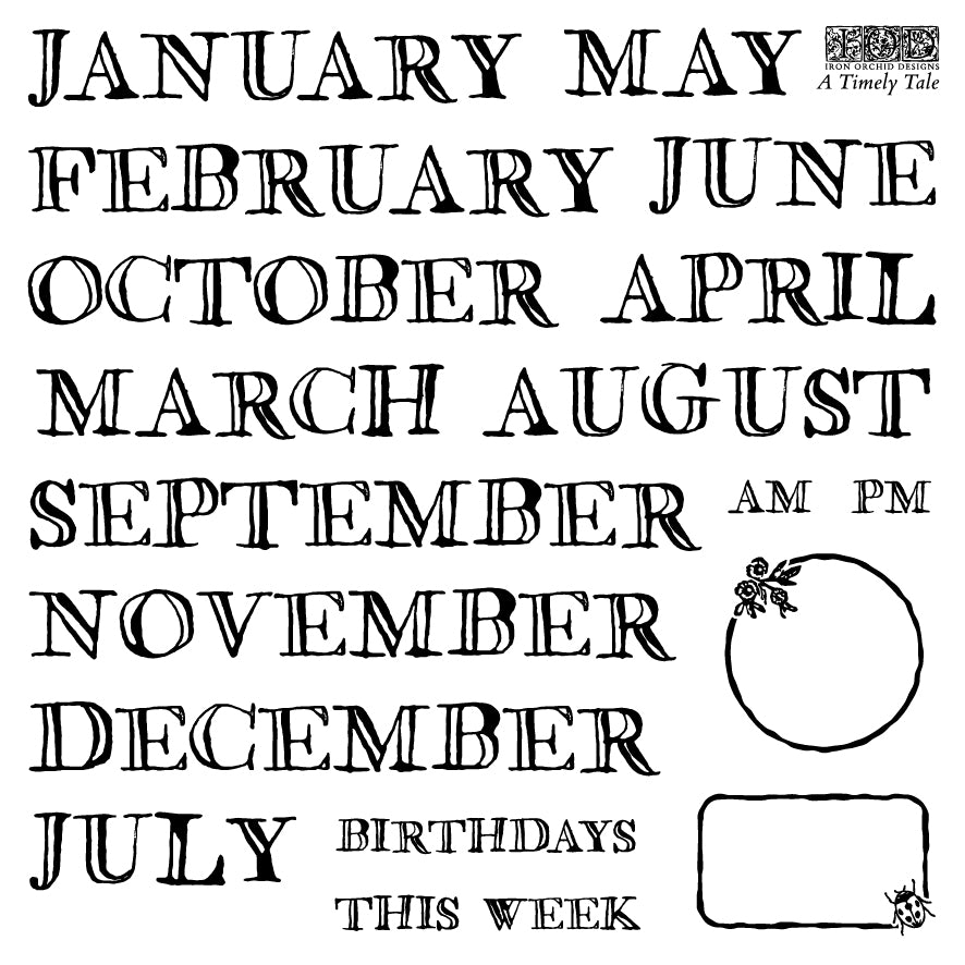 IOD Stamp Set - A Timely Tale