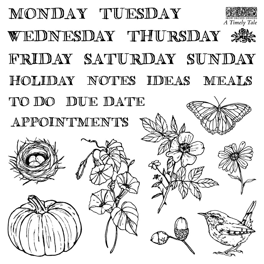IOD Stamp Set - A Timely Tale