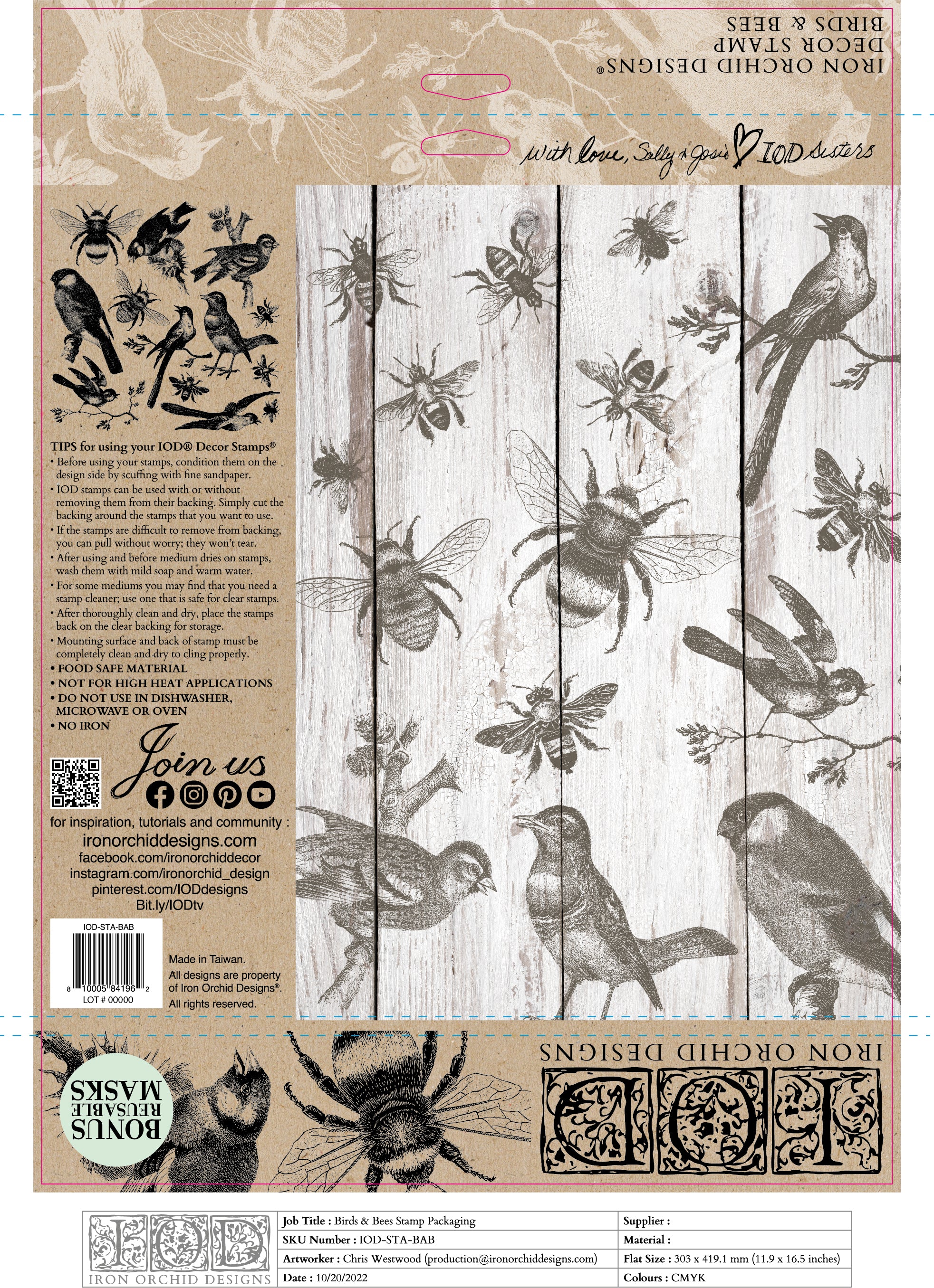 IOD Stamp - Birds and Bees