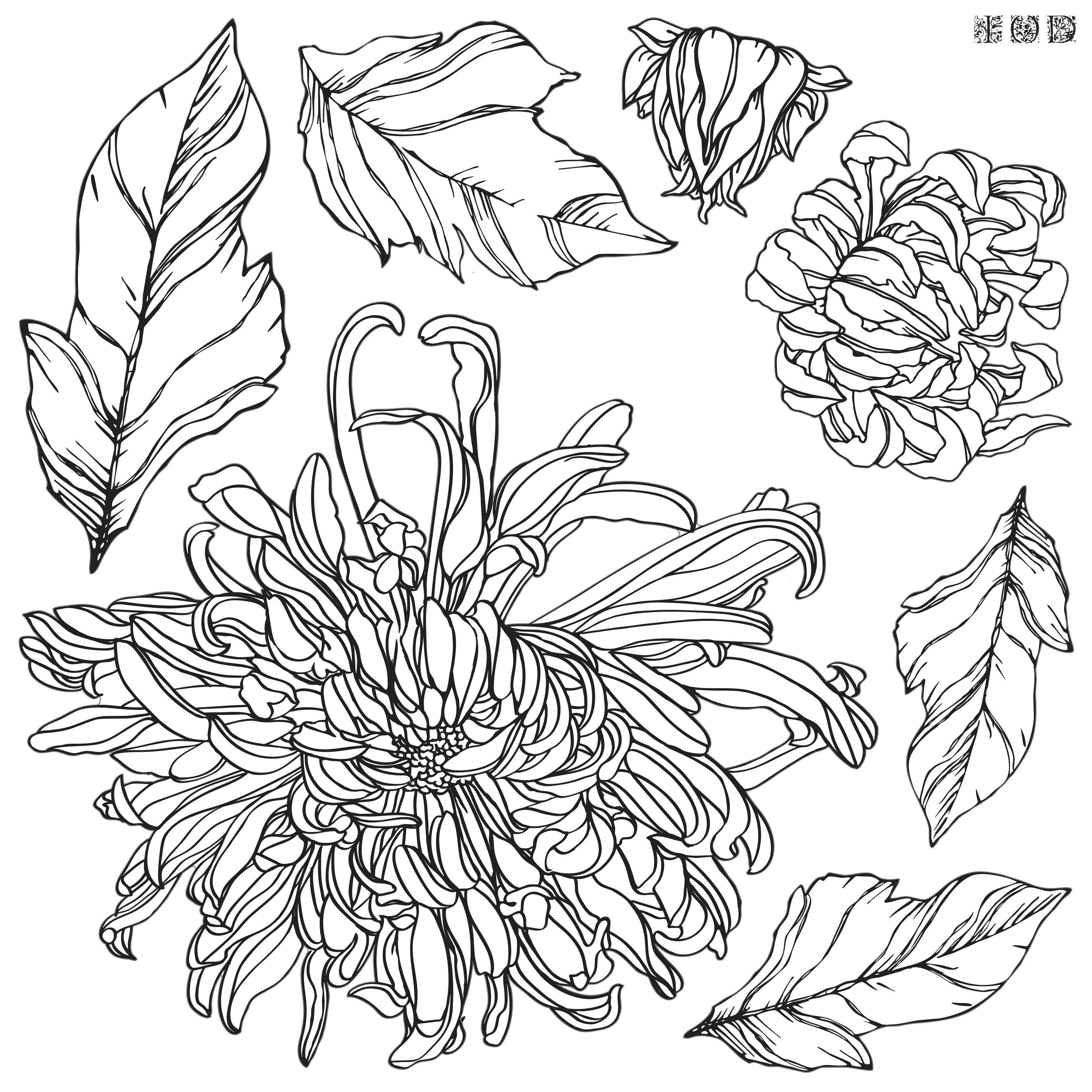 IOD Stamp - Chrysanthemums (Retired)