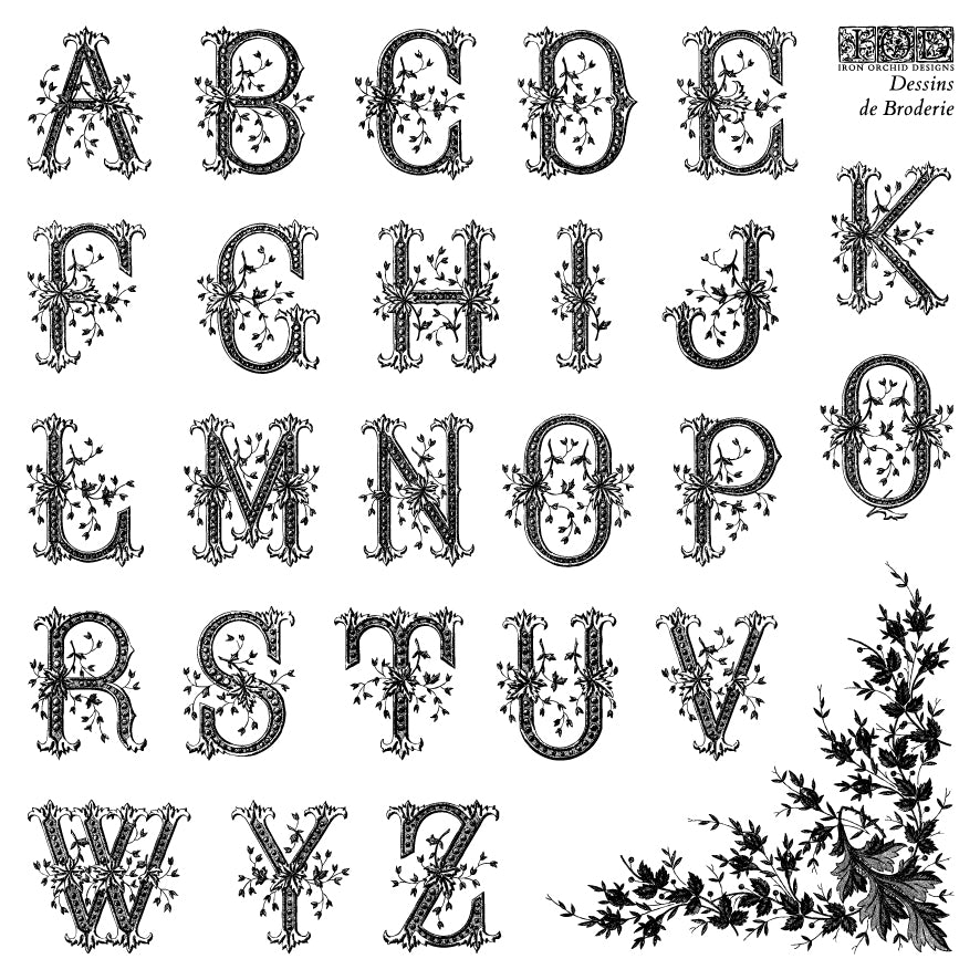 IOD Stamp Set - Dessins de Broderie
