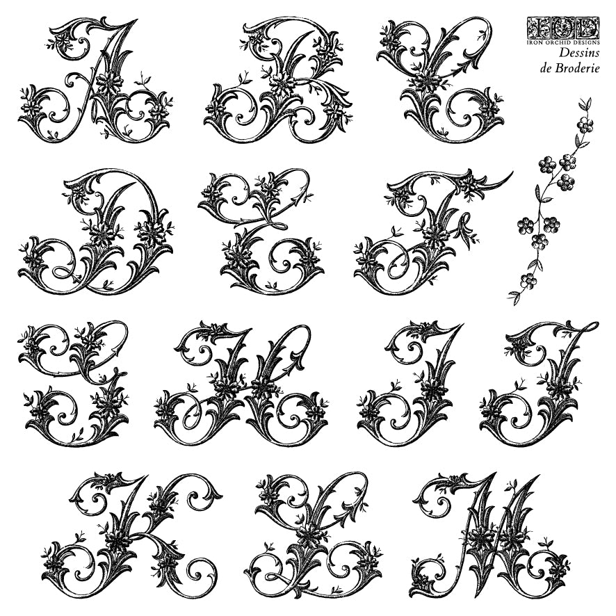 IOD Stamp Set - Dessins de Broderie