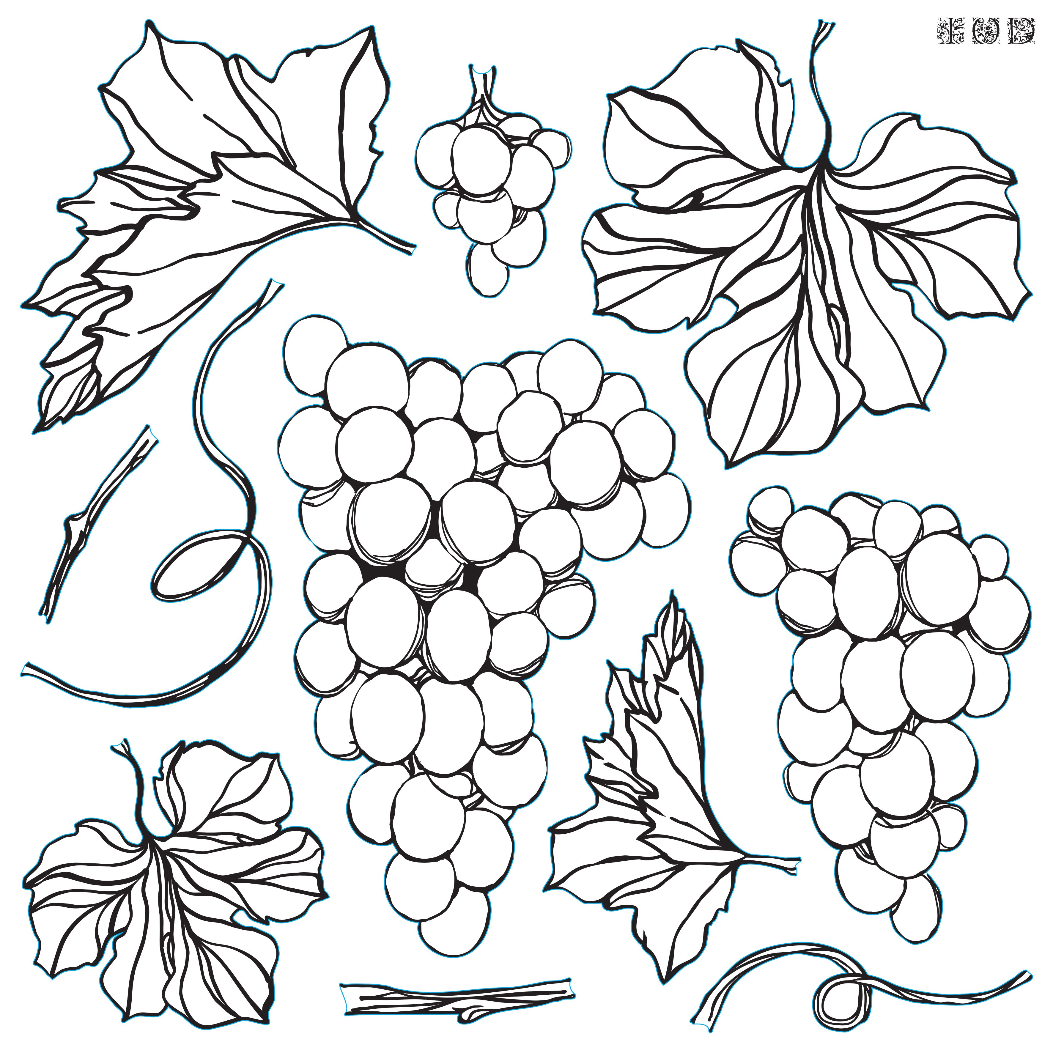 IOD Stamp - Grapes (Retired)