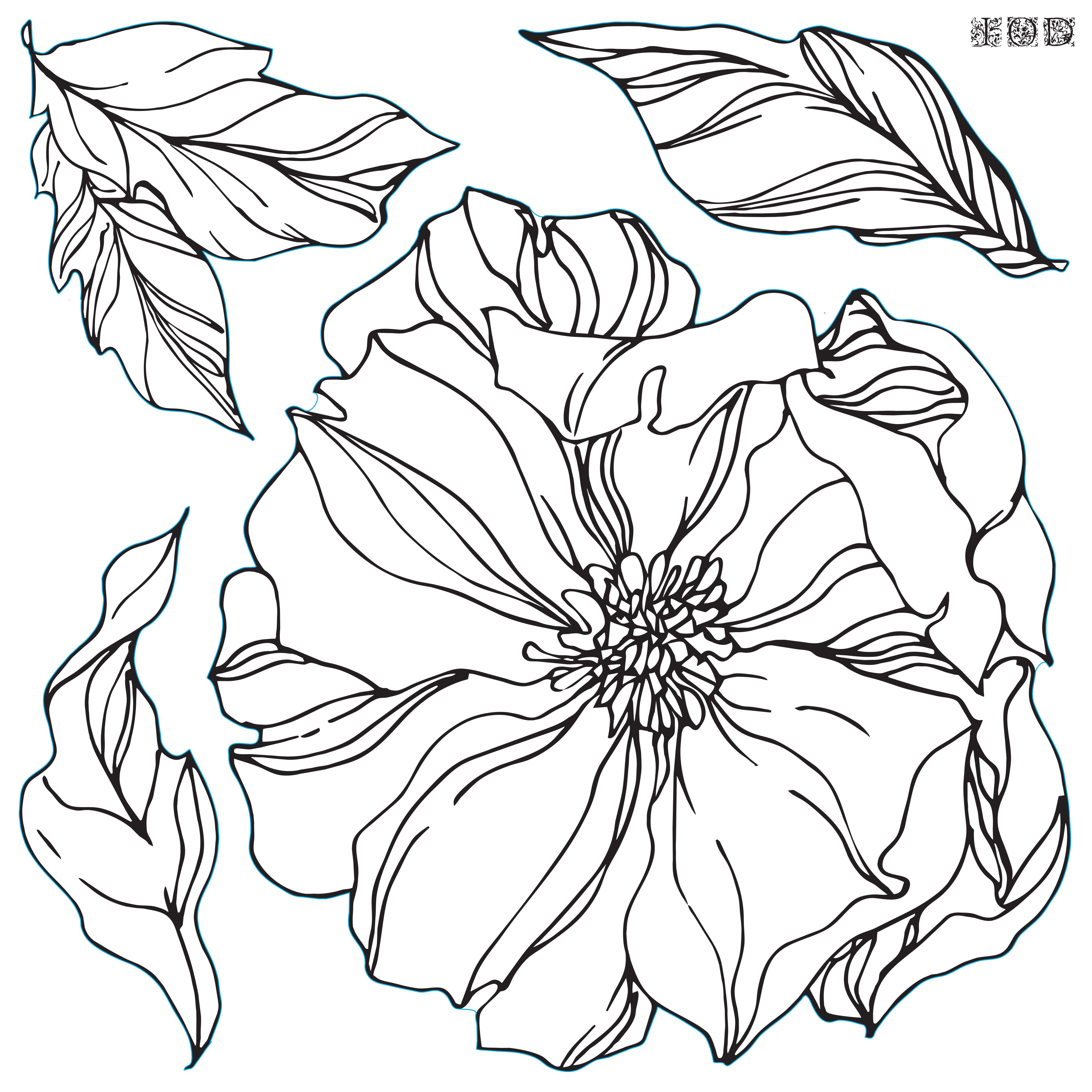 IOD Stamp - Peonies (Retired)