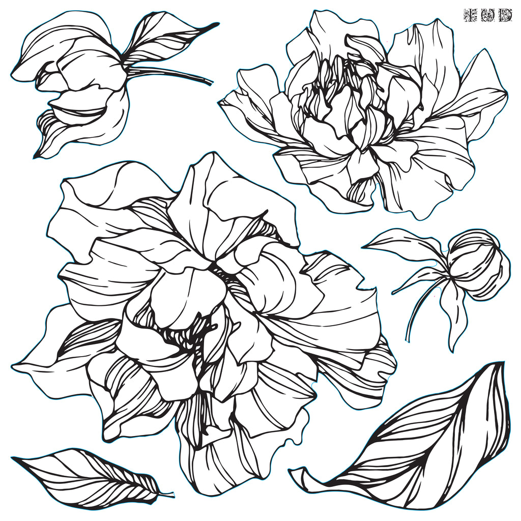 IOD Stamp - Peonies (Retired)