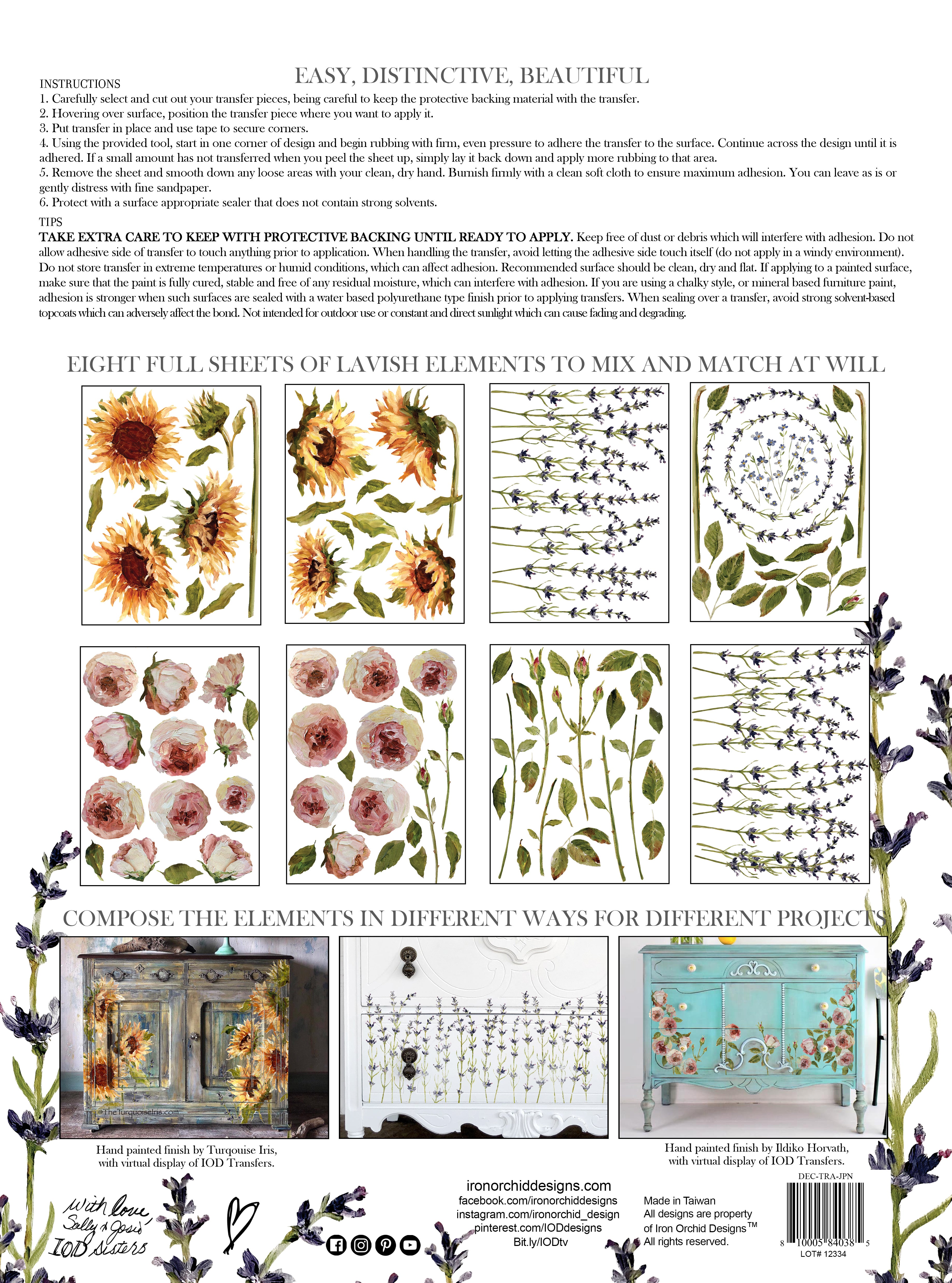 IOD Transfer - Painterly Florals