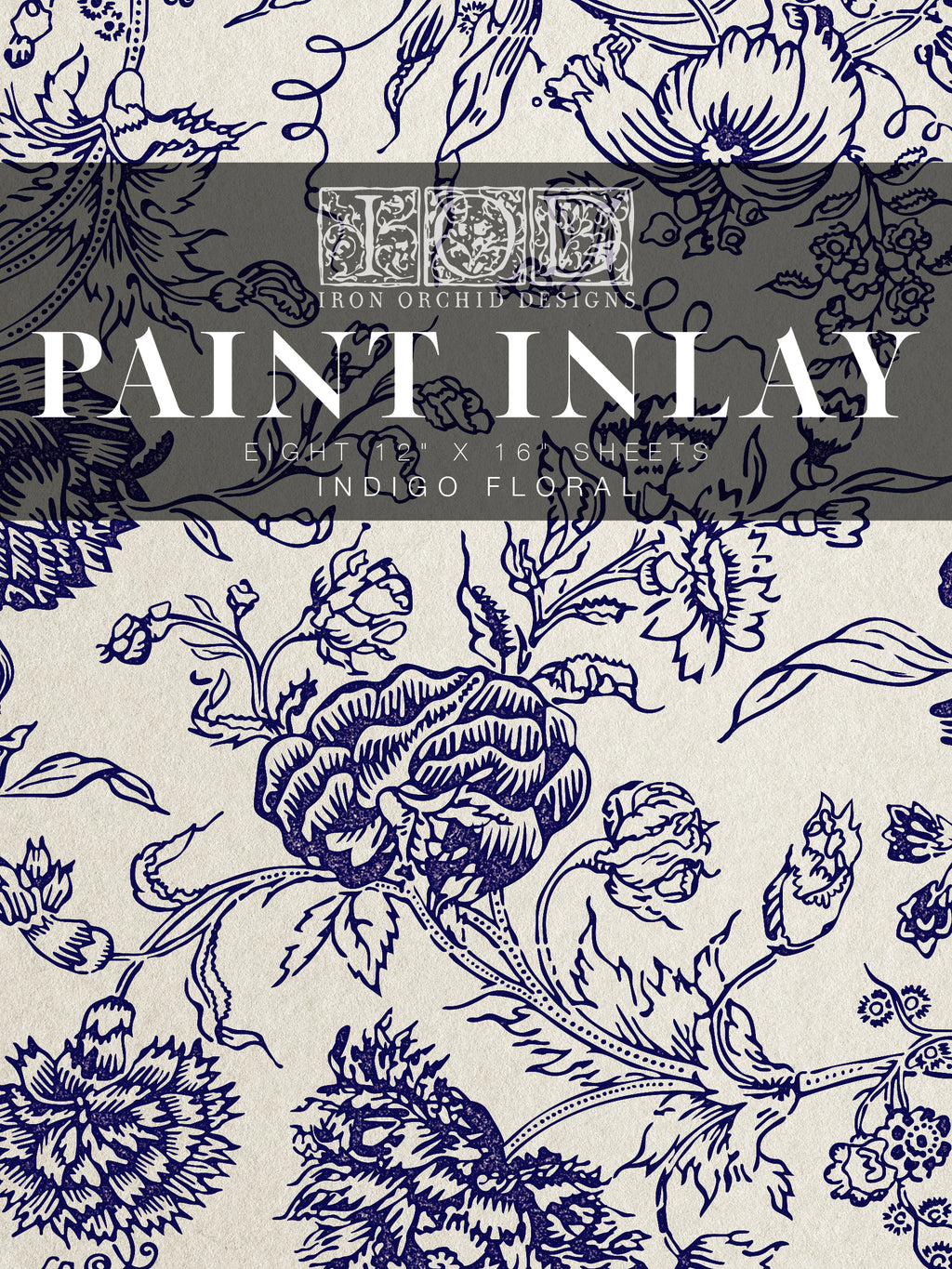 IOD Paint Inlay - Indigo Floral