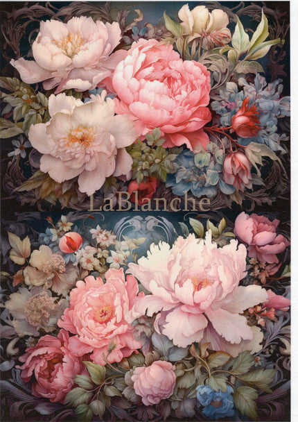 Decoupage Queen Rice Paper A4 - LaBlanche Fantasy Blooms