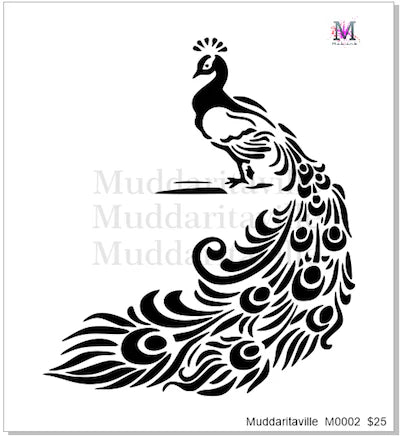 Muddaritaville Stencil - Peacock
