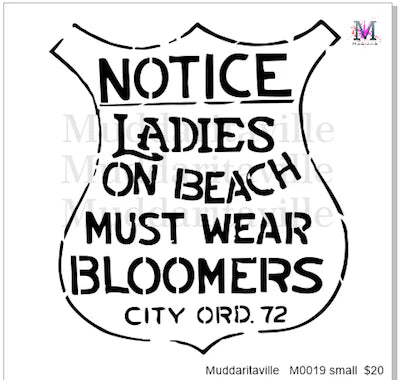 Muddaritaville Stencil - Vintage Beach