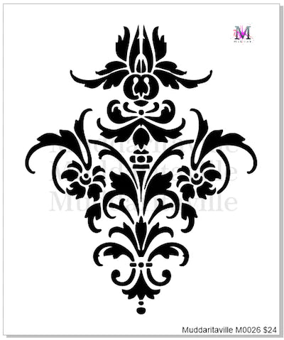 Muddaritaville Stencil - Damask