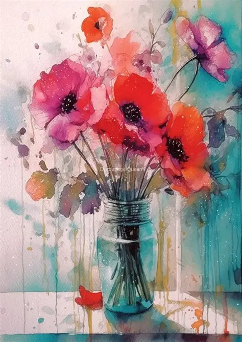 Decoupage Queen Rice Paper A3 - Mum's Poppies by Andy Skinner