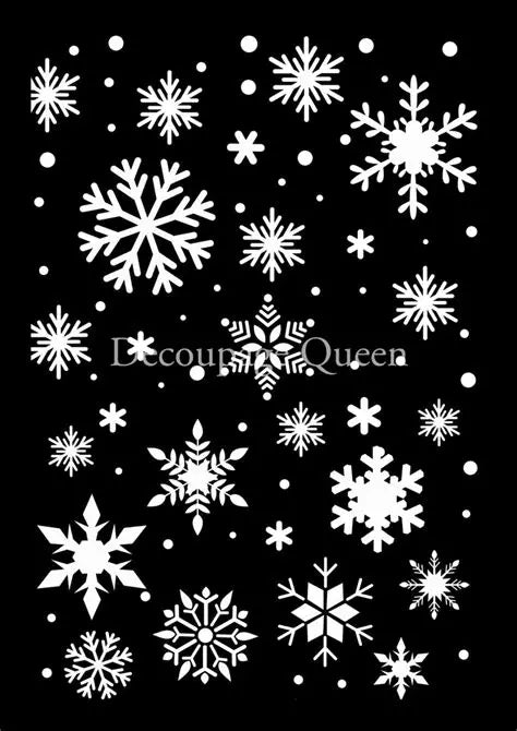 Decoupage Queen Stencil A4 - Falling Snowflakes