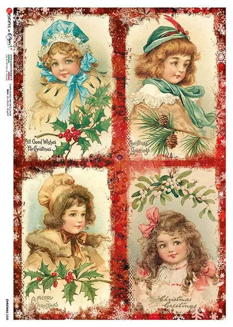 Decoupage Queen Rice Paper A4 - Paper Designs Christmas 0338
