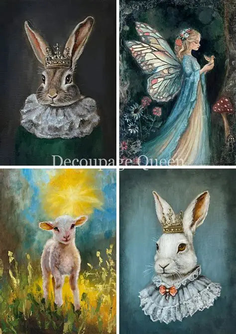 Decoupage Queen Rice Paper A4 - Teresa Rene Art - Spring '25 Four Pack