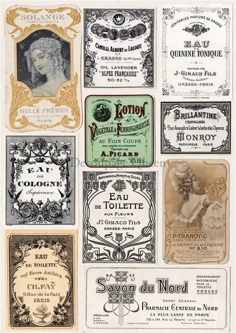 Decoupage Queen Rice Paper A4 - Perfume Labels
