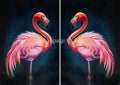 Decoupage Queen Rice Paper A4 - Teresa Rene Art - Double Flamingo