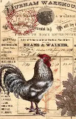 Roycycled Decoupage Paper - Rooster Ephemera (Retired)