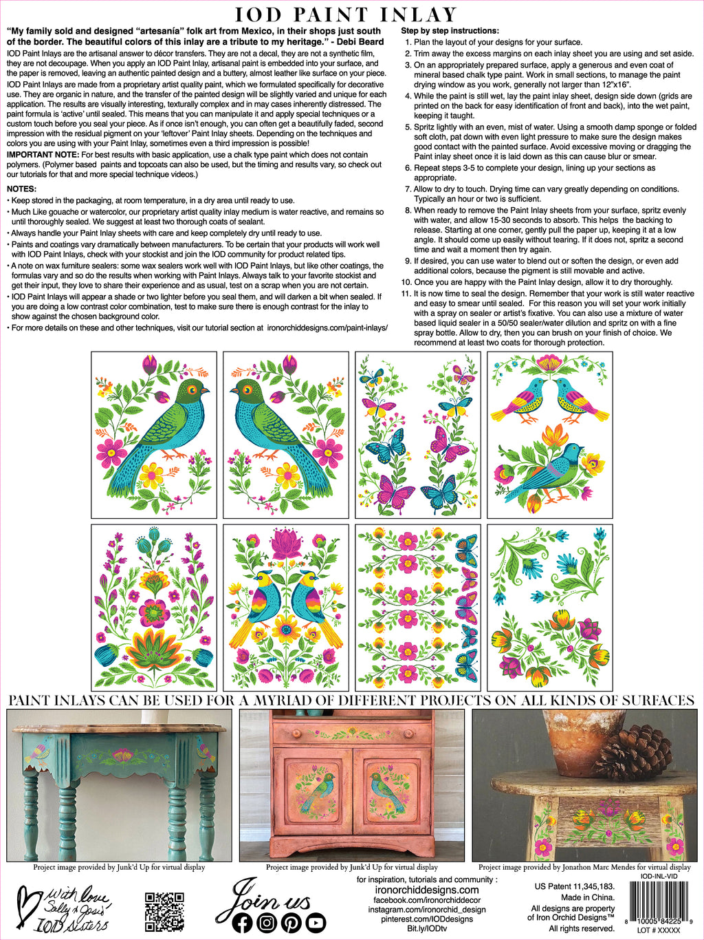 IOD Paint Inlay - Vida Flora Designed by Debi Beard