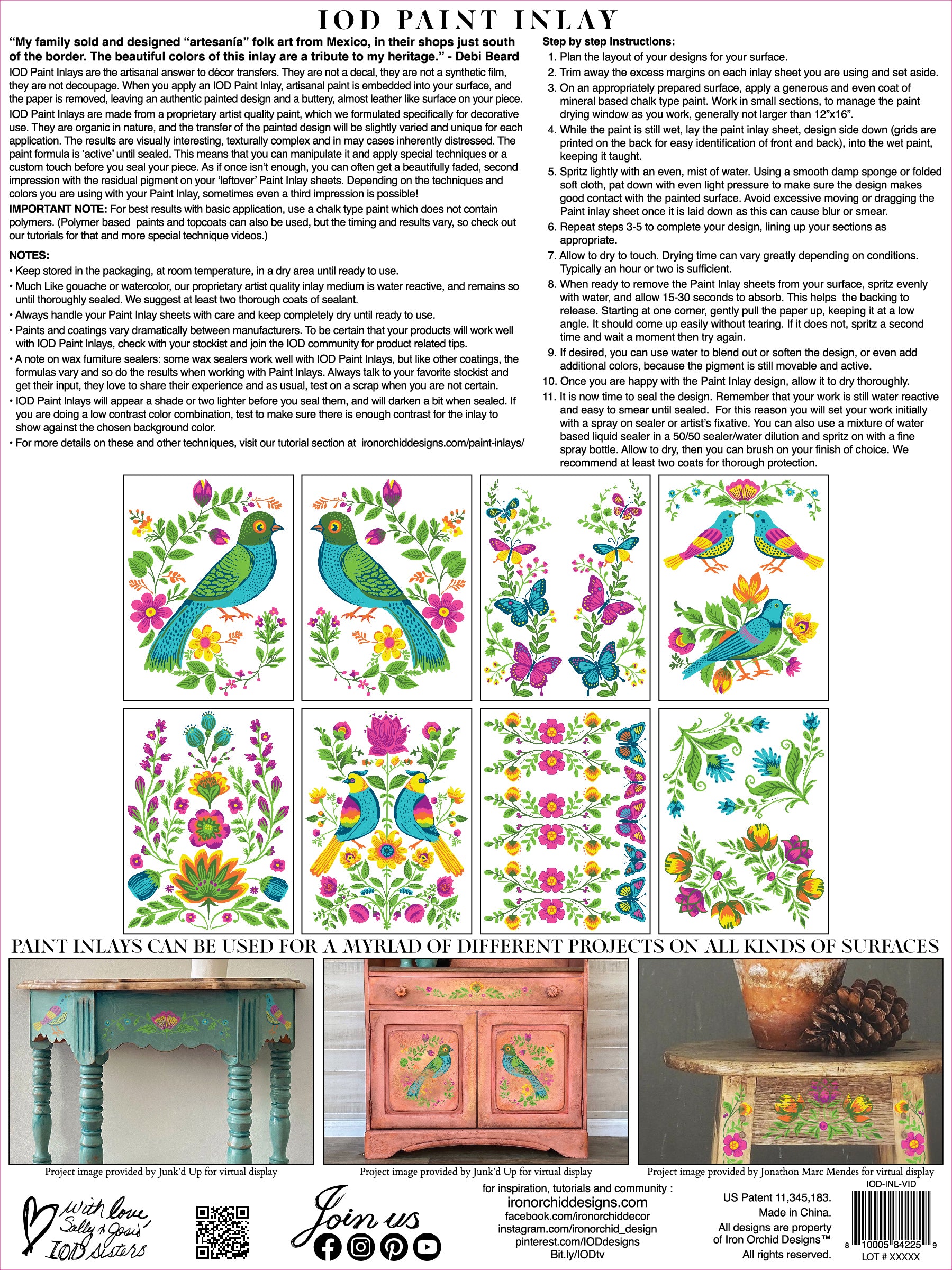 IOD Paint Inlay - Vida Flora Designed by Debi Beard
