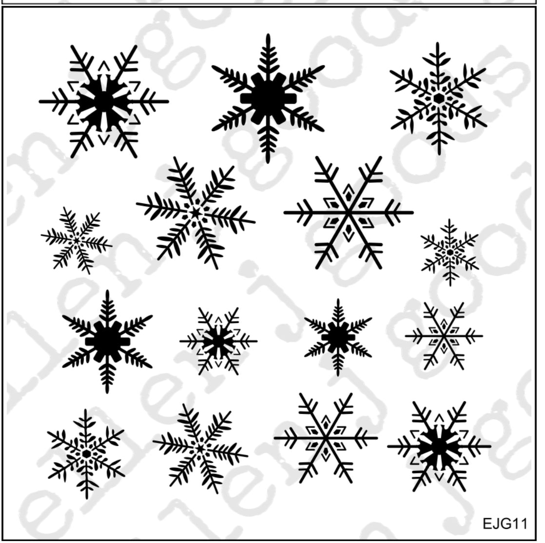 Ellen J Goods Stencil - Bentley Snowflakes