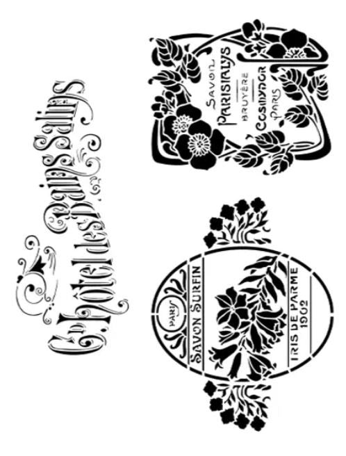 Calambour Stencil - French Labels
