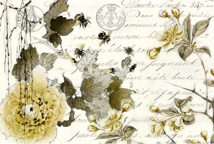 Roycycled Decoupage Paper - Sepia Blossom