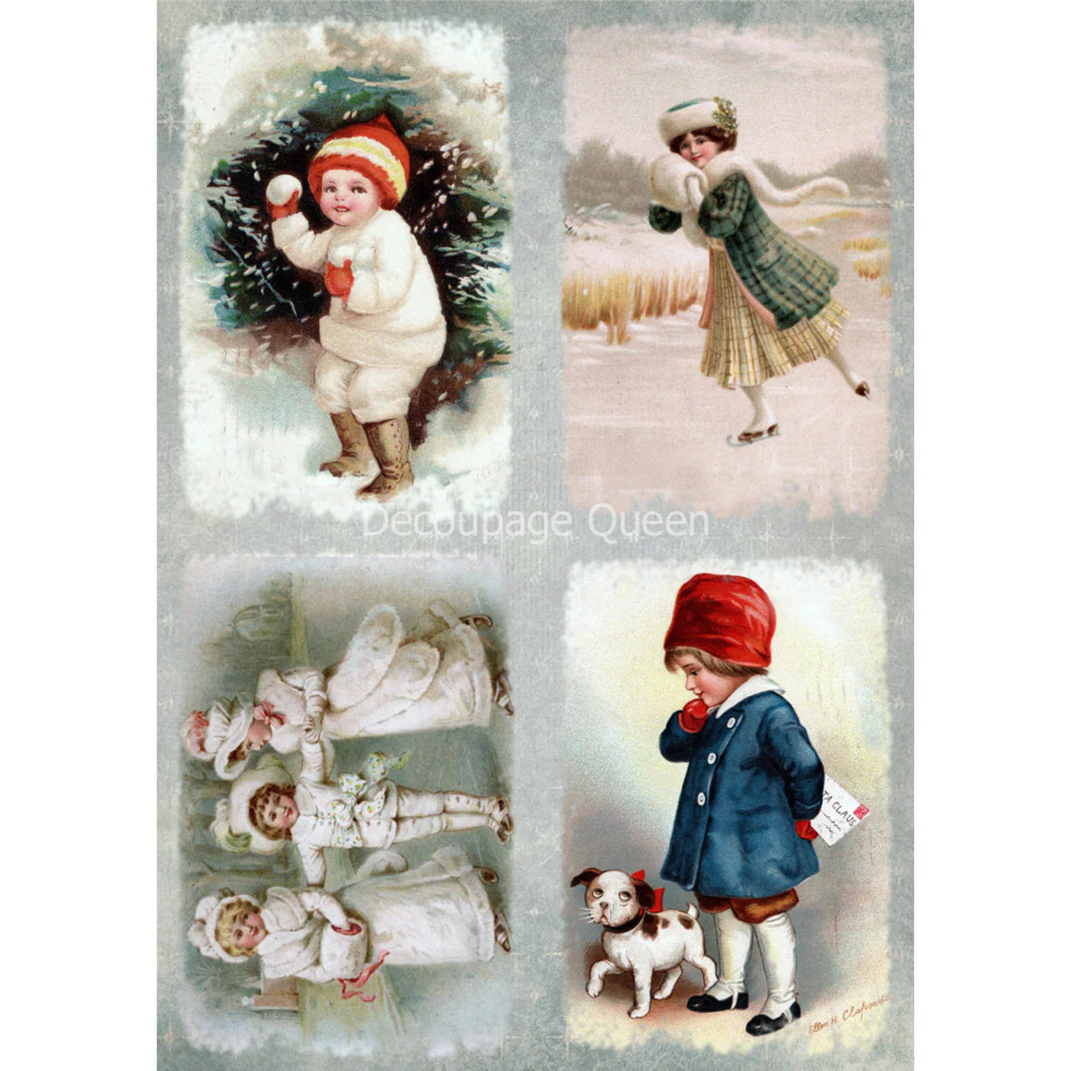 Decoupage Queen Rice Paper A4 - Snow Babies
