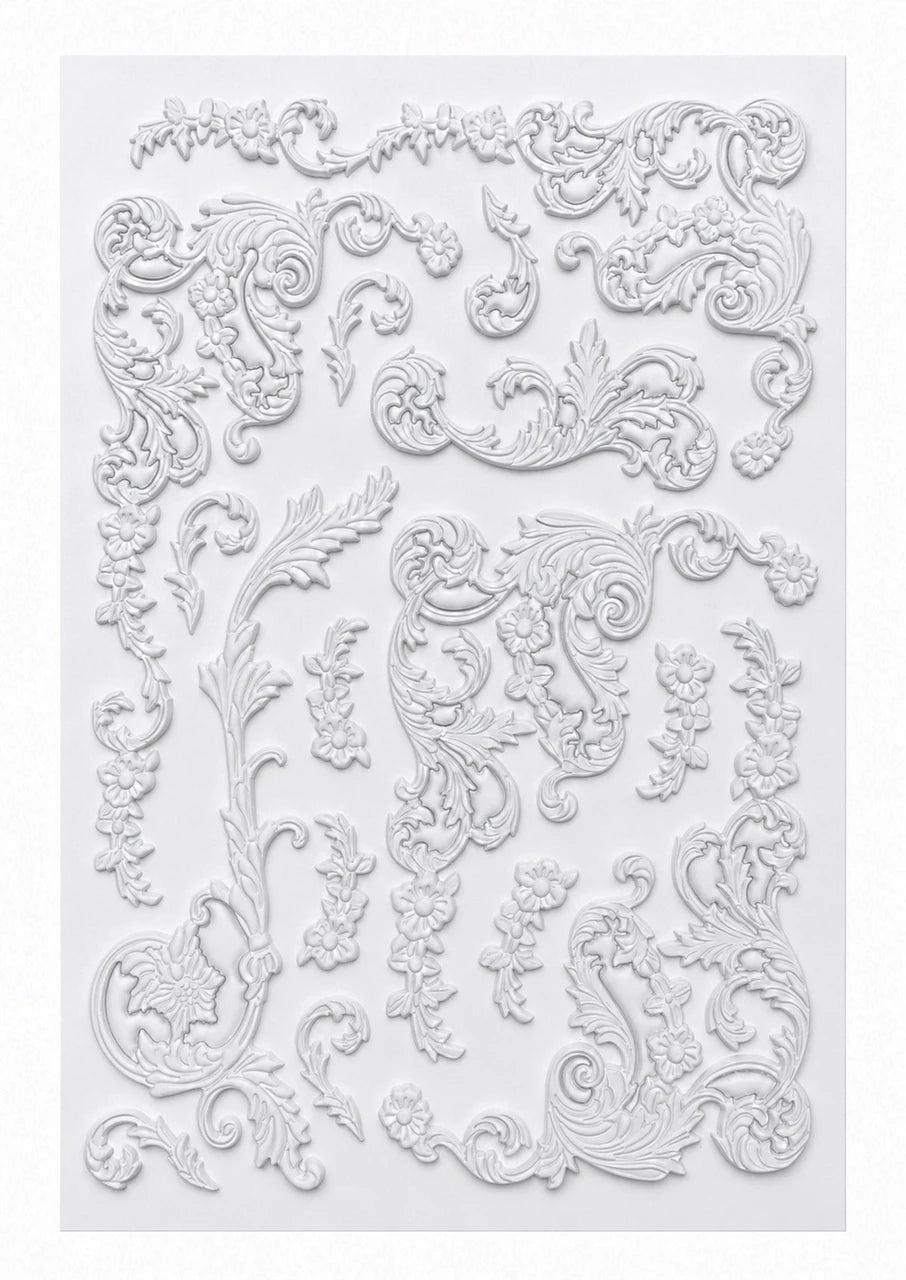 Decoupage Queen - LaBlanche Floral Rococo Embellishment Sticker Sheet