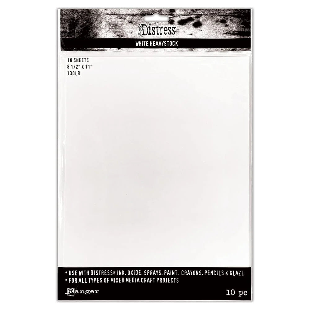 Tim Holtz Distress® White Heavystock 8.5" x 11", 10pk